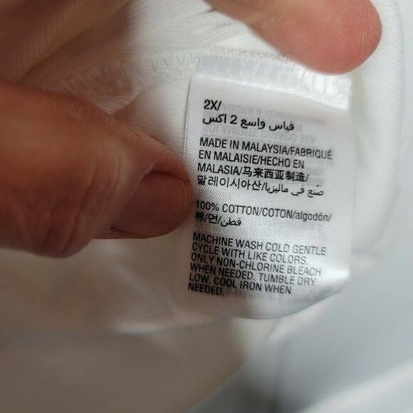 Karen Scott Cotton V-Neck Top Pullover Button 2X - Picture 5 of 6